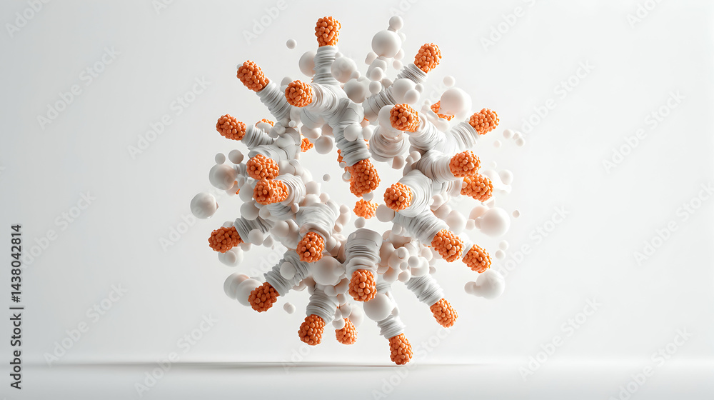 Poster abstract molecular structure illustration. ideal for scientific medical or technological presentatio