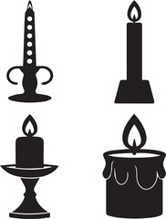 Fototapeta premium burning candle vector, burning candle silhouette vector, burning candle logo vector illustration