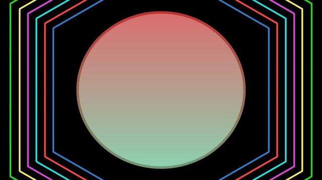 Animation Pop up background templet Circle and background Animation Colorful hexagonal lines blinking