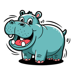 Fototapeta premium Hippo cartoon vector on white background
