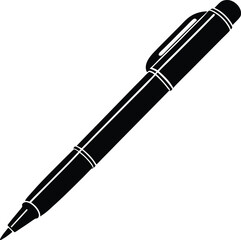 Pen Silhouette White Background