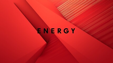 Bold black "ENERGY" typography slashes across a vibrant red textured background, evoking movement, power, and high intensity in a dynamic graphic design