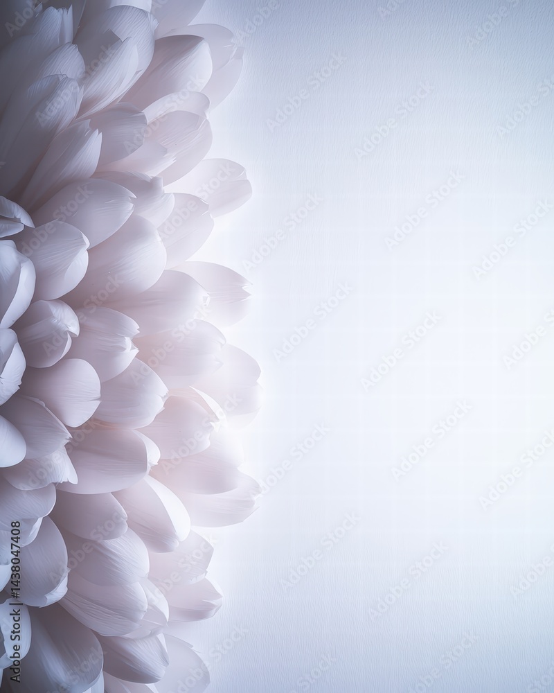 Poster a beautiful flower displayed on a pure white background emphasizing its delicate features and colors