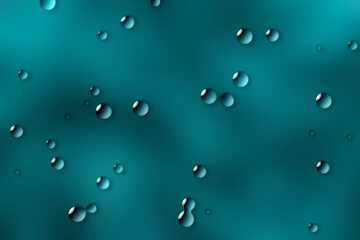 Turkusowe tło z realistycznymi kroplami wody © Henryk Guziak