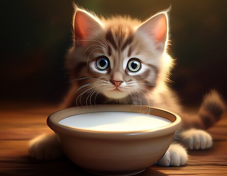 Katzenbaby beim Milchtrinken