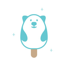 Cute bear-shaped popsicle design with creamy texture and playful colors for summer treats