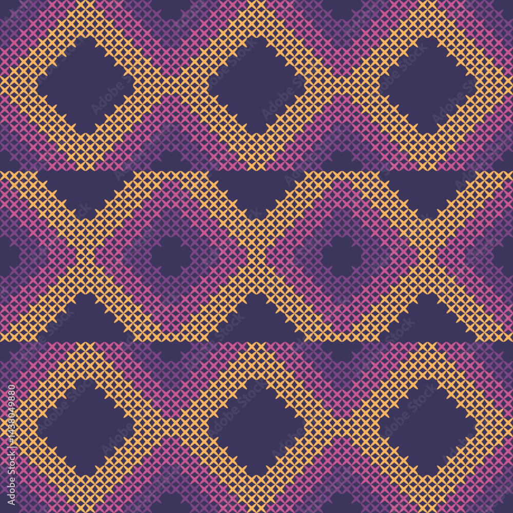 Poster abstract geometric pattern with seamless pink triangles creates a modern vector texture for fabric o