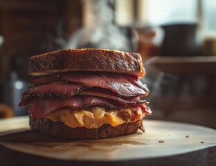 Delicious Deli Sandwich with Meat and Cheese
