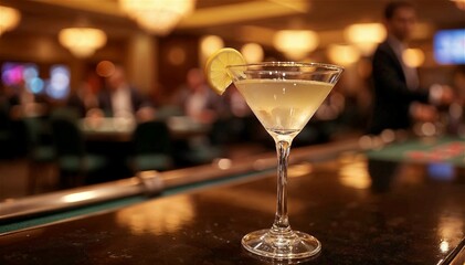 カジノフロアで楽しむカクテルタイム【Generative AI】
