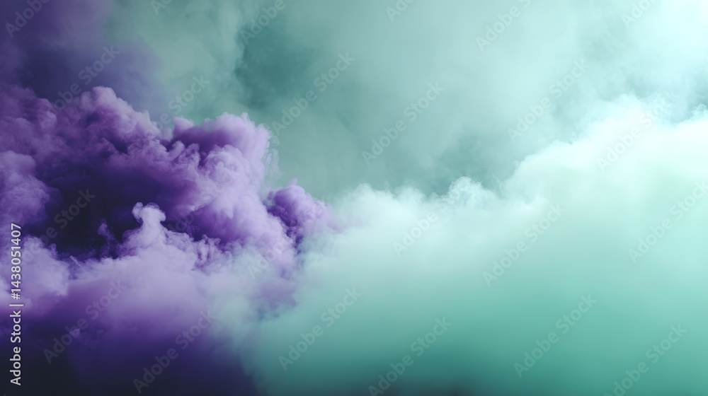 Aufkleber teal and violet vapor swirls against a dark background, crafting a mysterious and ethereal aesthetic