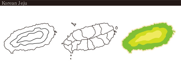 Jeju-do Map | Detailed Vector Illustration	
