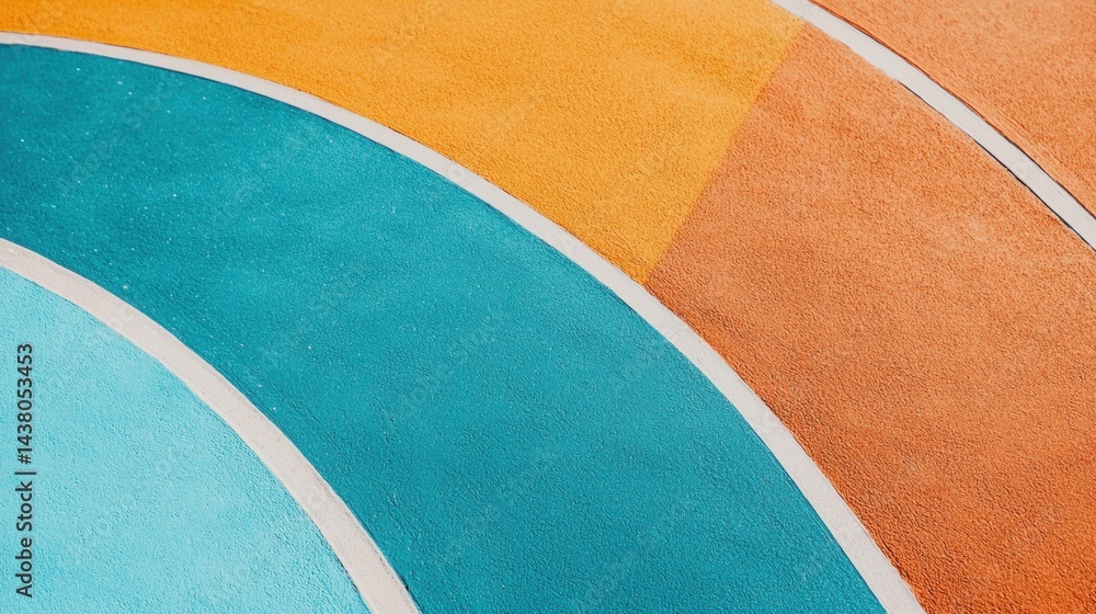 Poster a close-up view of a vibrant, abstract pattern composed of overlapping circles in various colors.