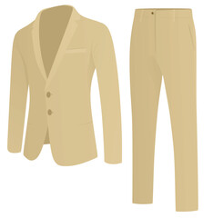 Brown  woman suit and trousers. vector illustration