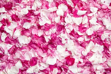 Delicate floral petals,  various shades of pink and white.