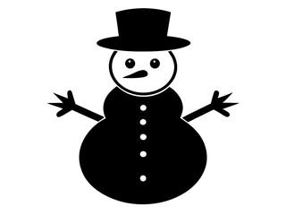 Snowman Vector Illustration | Cute Snowman Silhouette SVG Design for Christmas Crafts