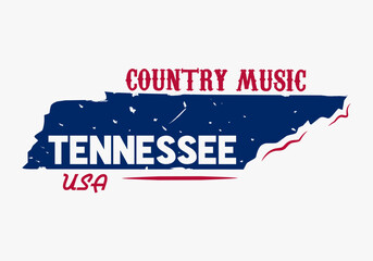 Tennessee Country Music in Grunge Style 