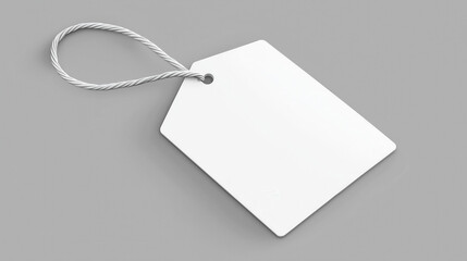 Simple blank white price tag with a string