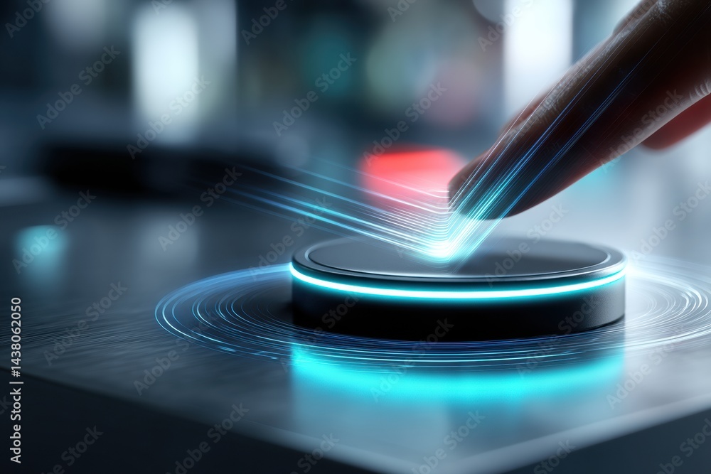 Fototapete touchless payment technology engaging hand scan animation for secure transactions in modern retail s