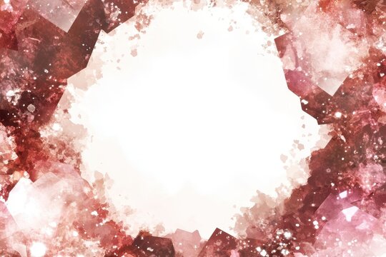 Abstract, watercolor-style, geometric frame