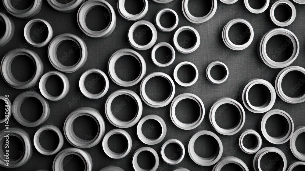 Poster abstract background with grayscale circular pattern, modern design, concentric circles, geometric sh
