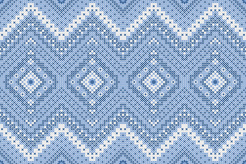 Knitting I textile seamless pattern color blue, Design for fabric, Clothes, Curtain, Carpet, Scarf, Wrap, Handcraft, Wallpaper, Necktie , beanie, background ,sweater and Vector illustration