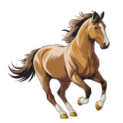 Obraz premium funny horse cartoon vector illustration