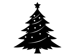 Christmas Tree Vector Illustration | Christmas Tree Silhouette SVG Design for Holiday Crafts