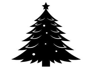 Obraz premium Christmas Tree Vector Illustration | Christmas Tree Silhouette SVG Design for Holiday Crafts