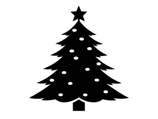 Christmas Tree Vector Illustration | Christmas Tree Silhouette SVG Design for Holiday Crafts
