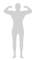 Male silhouette with muscles. vector