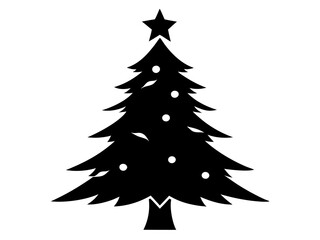 Christmas Tree Vector Illustration | Christmas Tree Silhouette SVG Design for Holiday Crafts