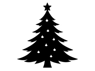 Christmas Tree Vector Illustration | Christmas Tree Silhouette SVG Design for Holiday Crafts