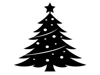 Christmas Tree Vector Illustration | Christmas Tree Silhouette SVG Design for Holiday Crafts