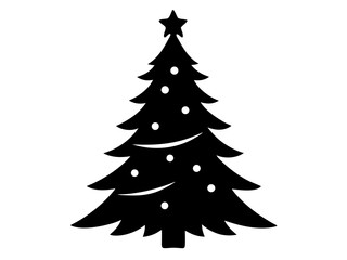 Christmas Tree Vector Illustration | Christmas Tree Silhouette SVG Design for Holiday Crafts