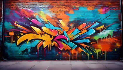 vibrant graffiti art on brick wall in style