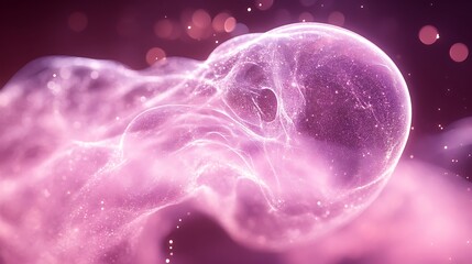 Pink Nebula Sphere Glowing With Cosmic Dust