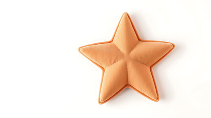 Plush star shape isolated on white background. 3d design element