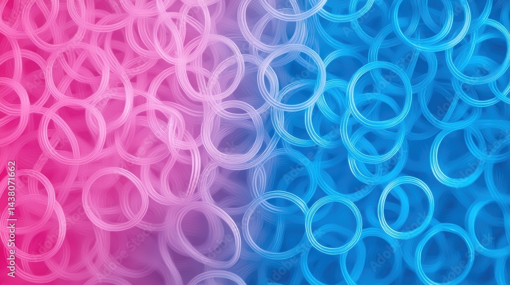 Poster abstract network pattern network of interconnected circles and lines, gradient colors from blue to p
