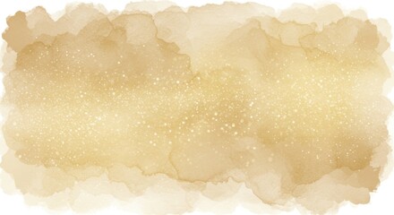 A serene and dreamlike watercolor painting features golden hues blending softly, with delicate