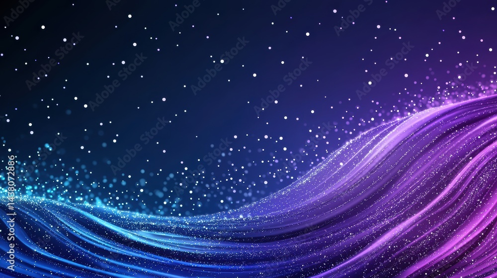Poster sparkle and glitter particle abstract background with swirling glitter particles, suitable for festi