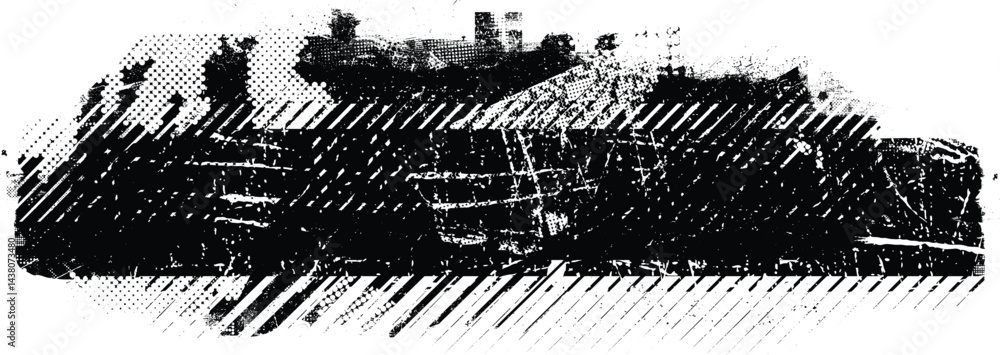 Poster Grunge textured banner with rough edges. Speckled texture. Overlay grunge texture . Simply place texture over any object to create grunge effect . Banner with scratched surface for your design. 