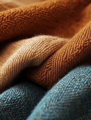 This image showcases a collection of exquisite woven textiles in various colors and patterns. The fabrics are meticulously crafted with care, offering a range of choices for those looking for warmth