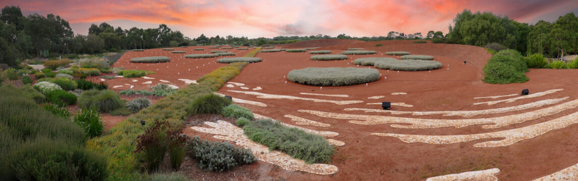 Botanic Gardens Cranbourne central desert area prior to light show -South Eastern Victoria