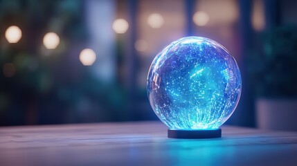 Artificial Intelligence and Machine Learning Rotating globe with AI powered data visualizations and futuristic technology themes, visualizing the future of AI