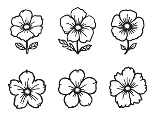 Matthiola vector line art illustration