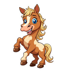 funny horse cartoon vector illustration