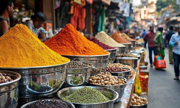 Vibrant Indian Spice Market: A Colorful Culinary Journey
