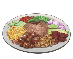 Khao kluk kapi,food, Thai food,local Thai food,Thailand 