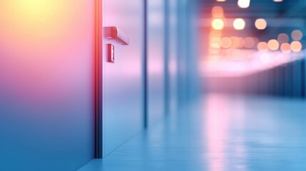 Warehouse Security and Cybersecurity Biometric access control system at a warehouse entrance, restricting access to authorized personnel