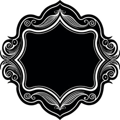 Undulate Frame Silhouette Vector – Simple Black Decorative Border Illustration